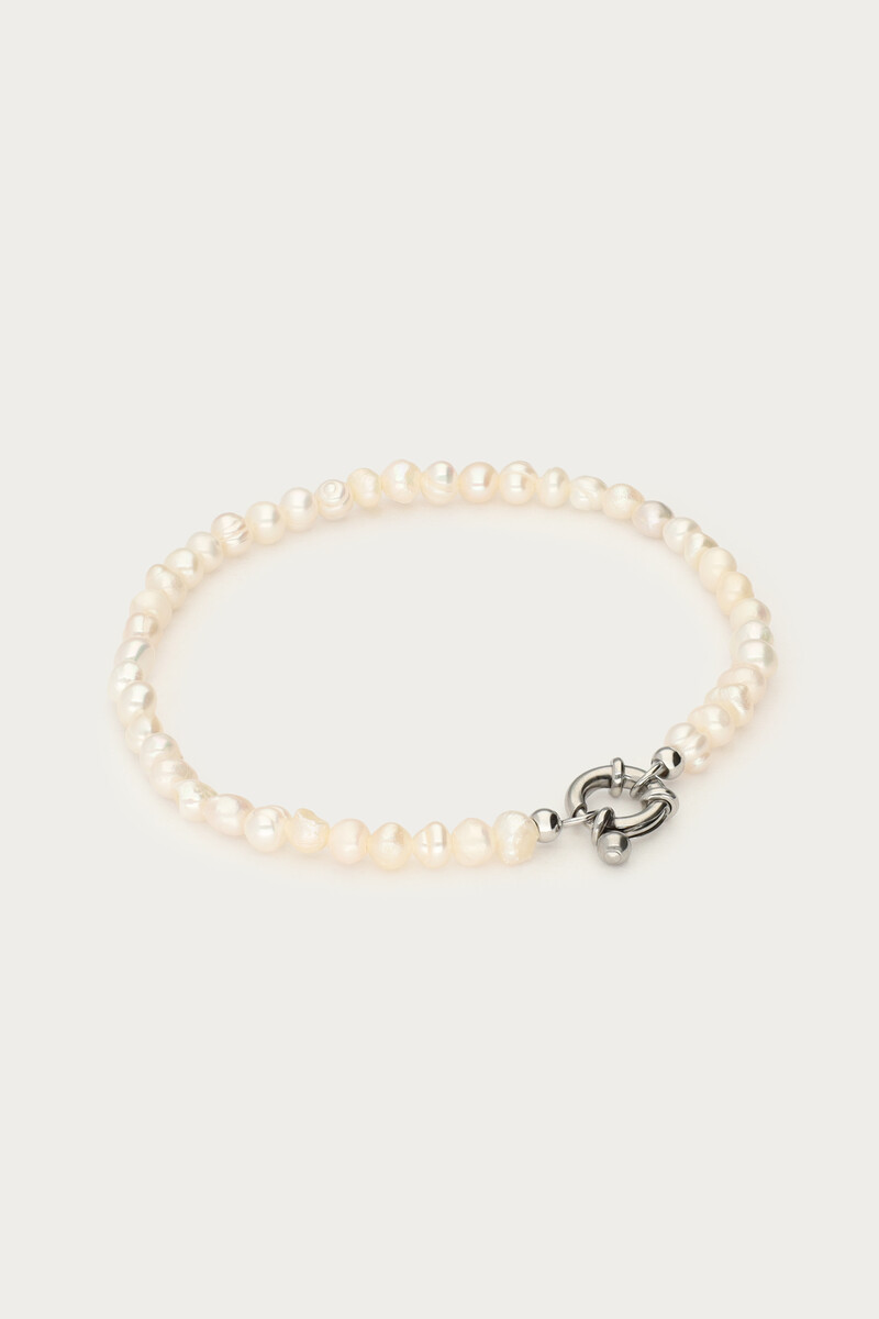 Freshwater pearl beaded bracelet with lock | My Jewellery