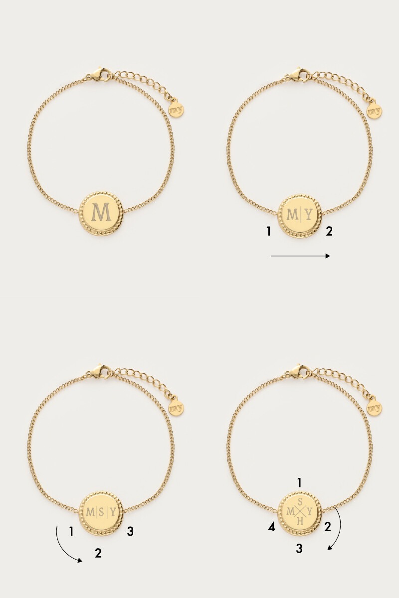 Engraved bracelet with round charm | My Jewellery