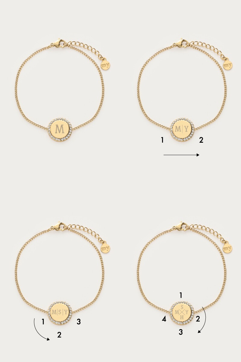 Atelier bracelet with round rhinestone charm | My Jewellery