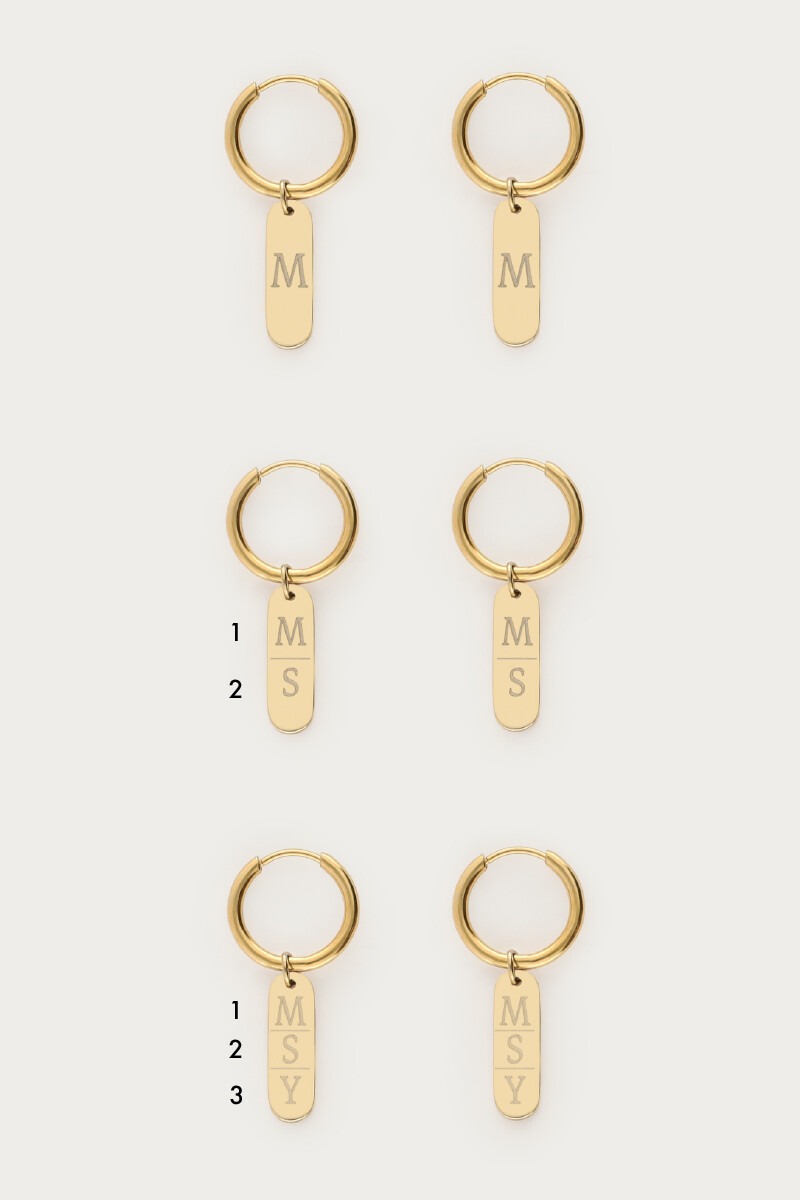 Engraved earrings with charm | My Jewellery