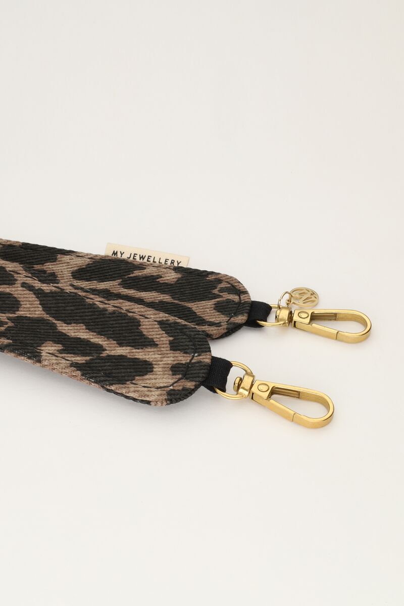 Phone cord with brown panther print | My Jewellery