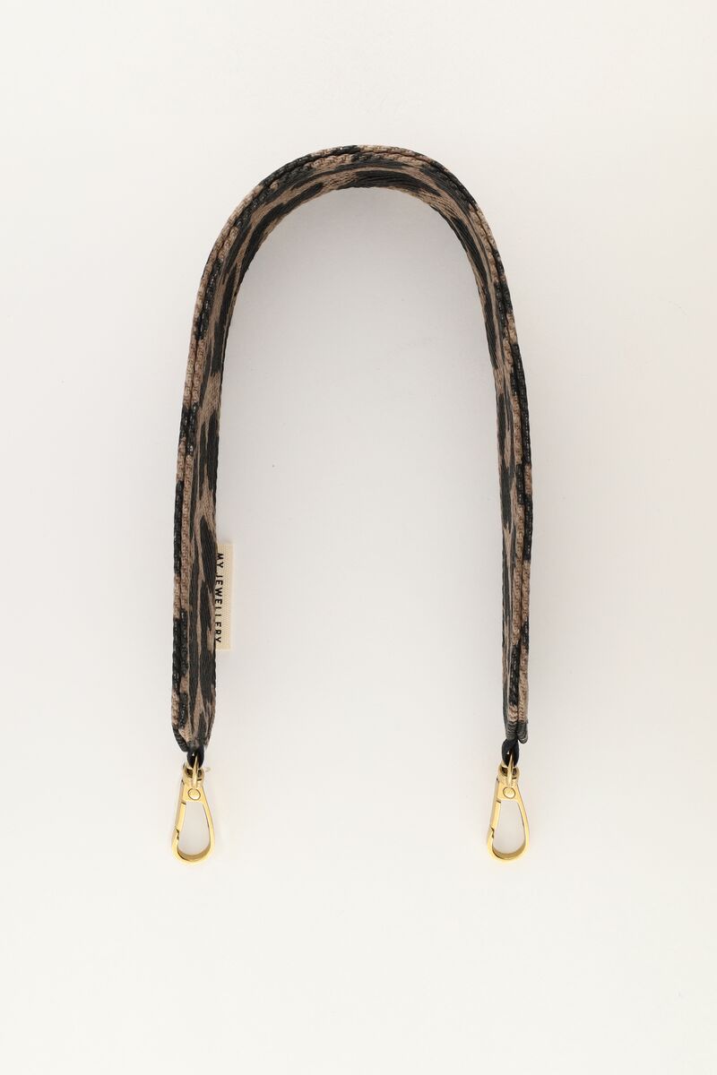 Phone cord with brown panther print | My Jewellery