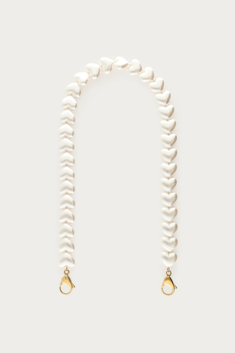Phone lanyard with heart-shaped faux pearls | My Jewellery