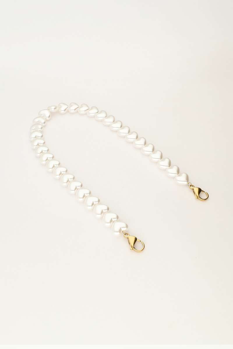 Phone lanyard with hearts pearls | My Jewellery
