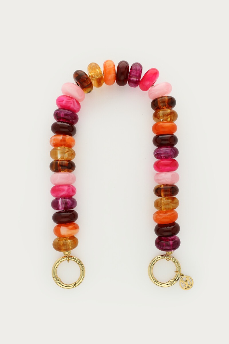 Phone cord multicoloured round beads | My Jewellery