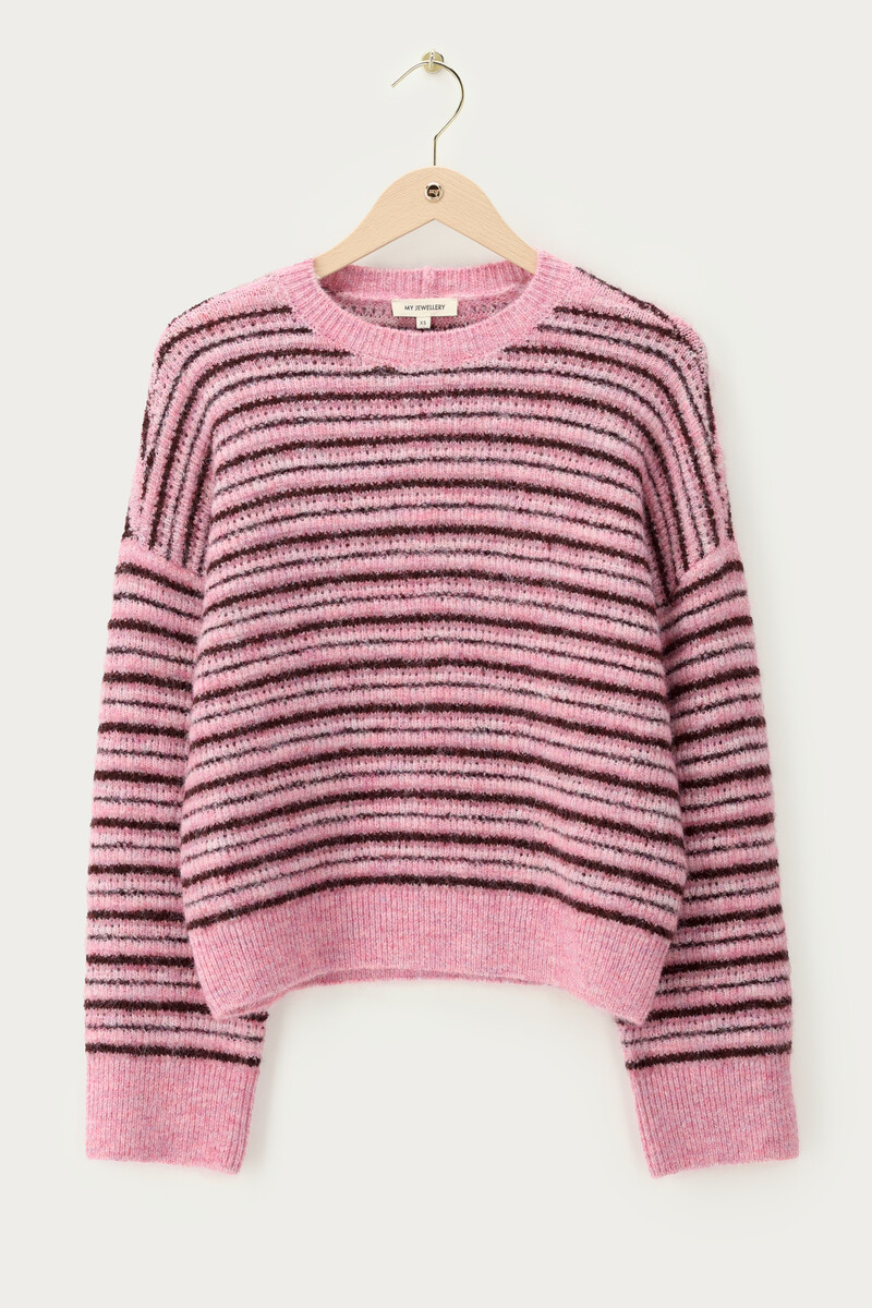Pink-red striped sweater | My Jewellery