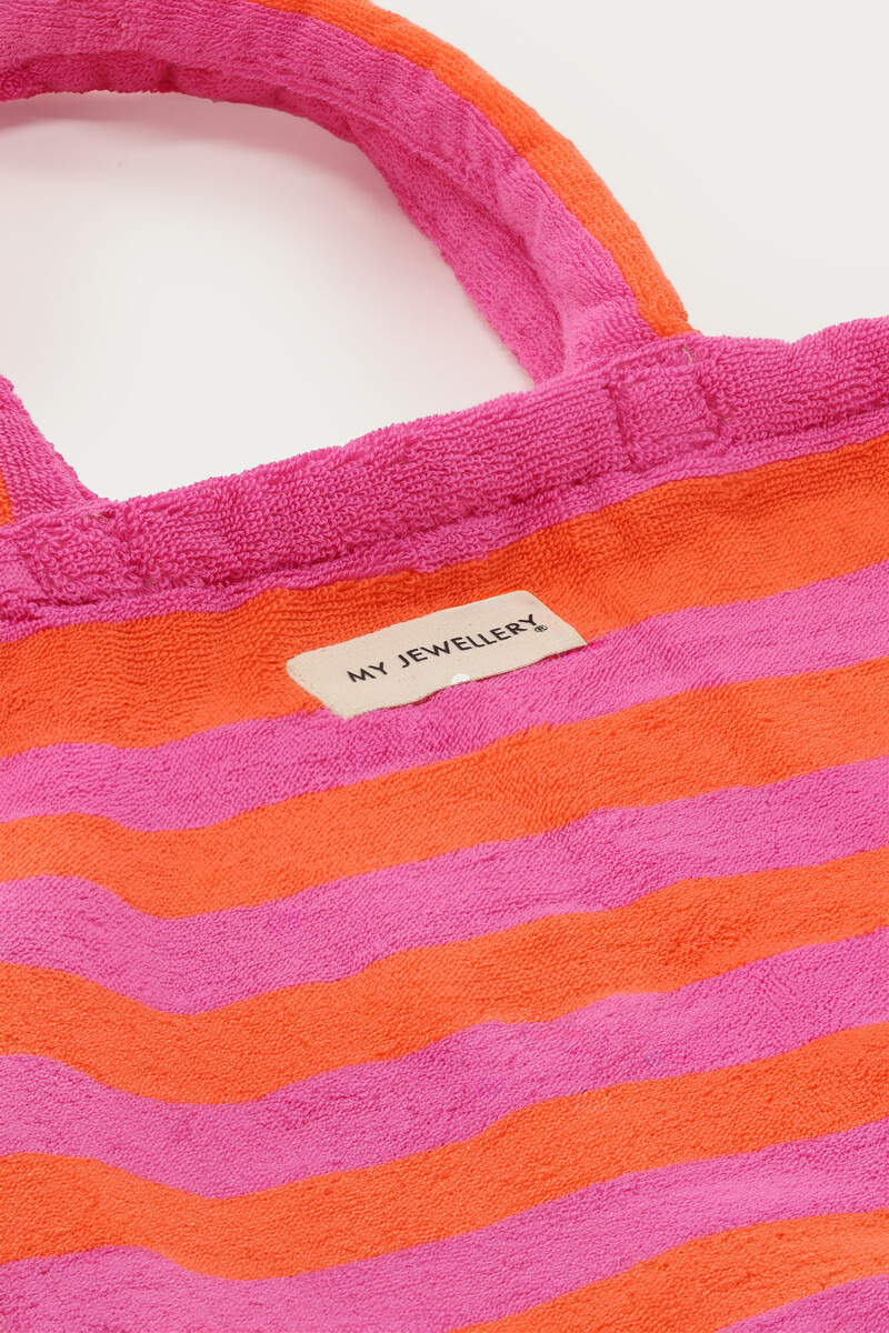 Pink and Orange Striped Tote Bag | My Jewellery