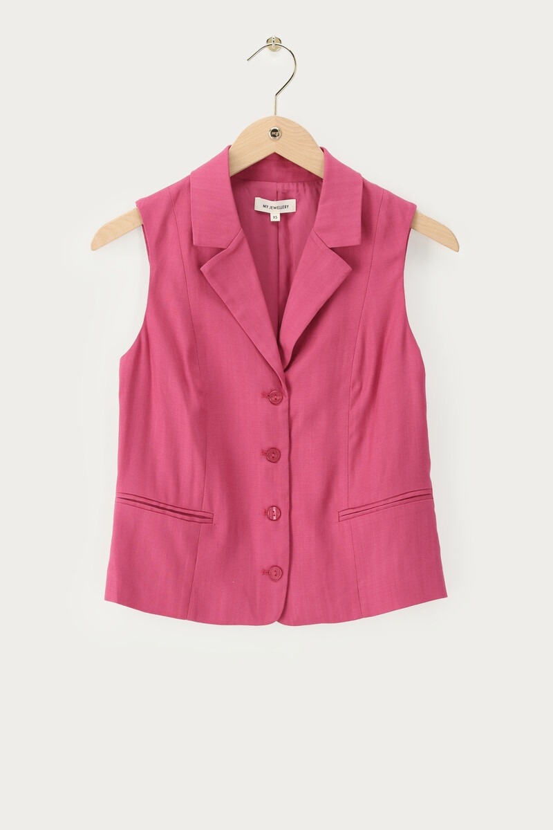 Pink gilet with buttons | My Jewellery