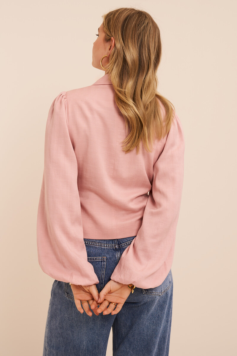 Pink blazer top with bow detail | My Jewellery