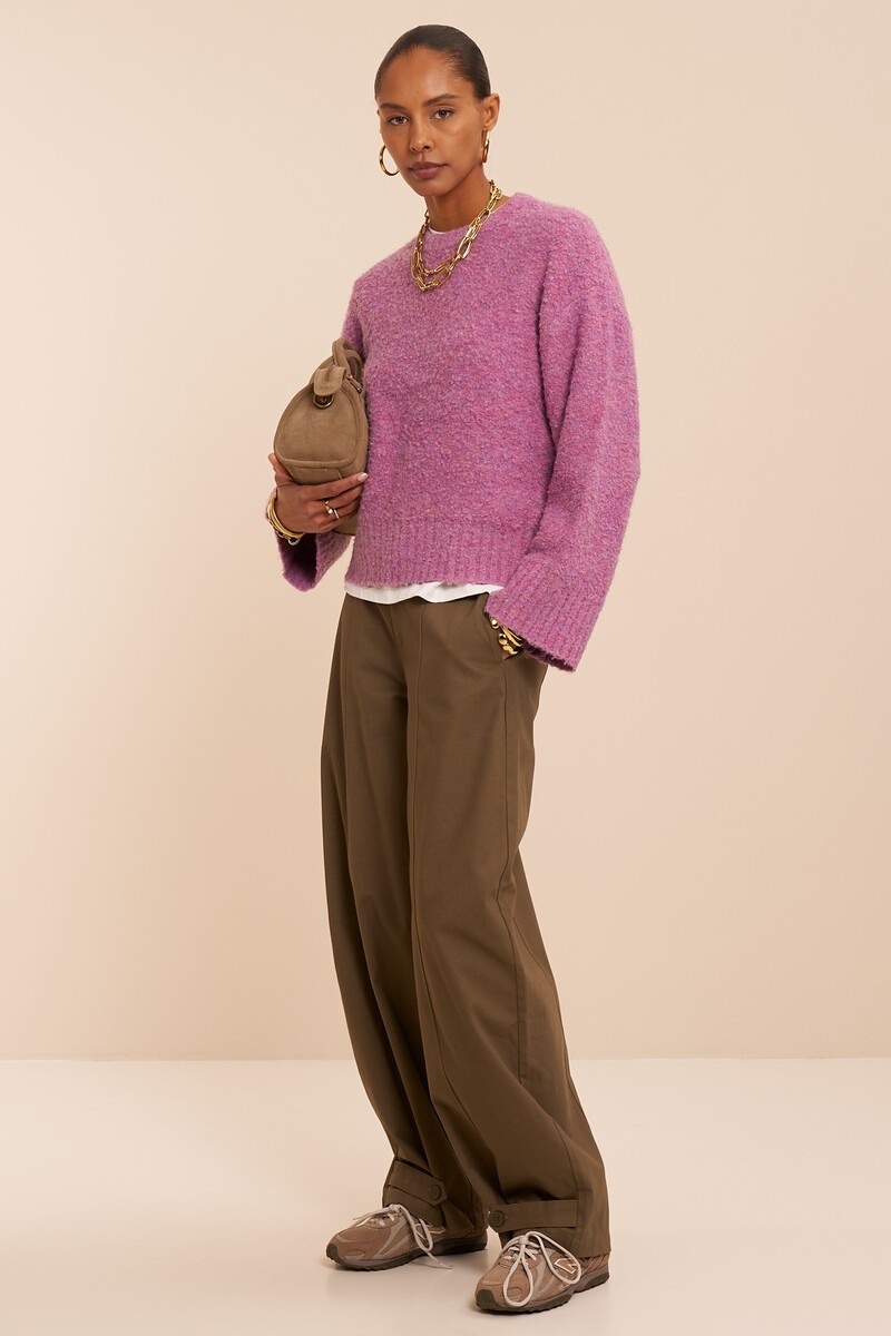 Pink boxy bouclé sweater | My Jewellery