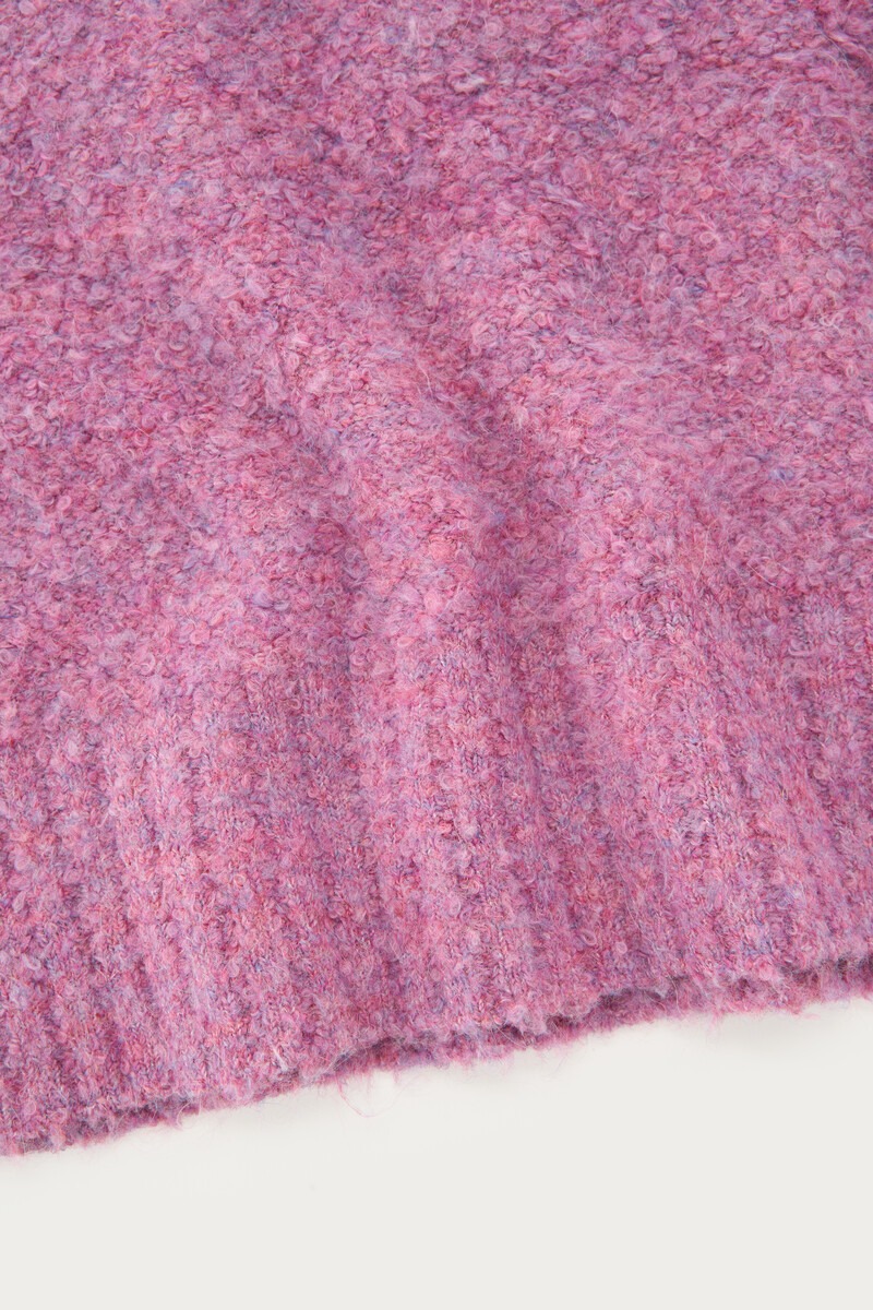 Pink boxy bouclé sweater | My Jewellery