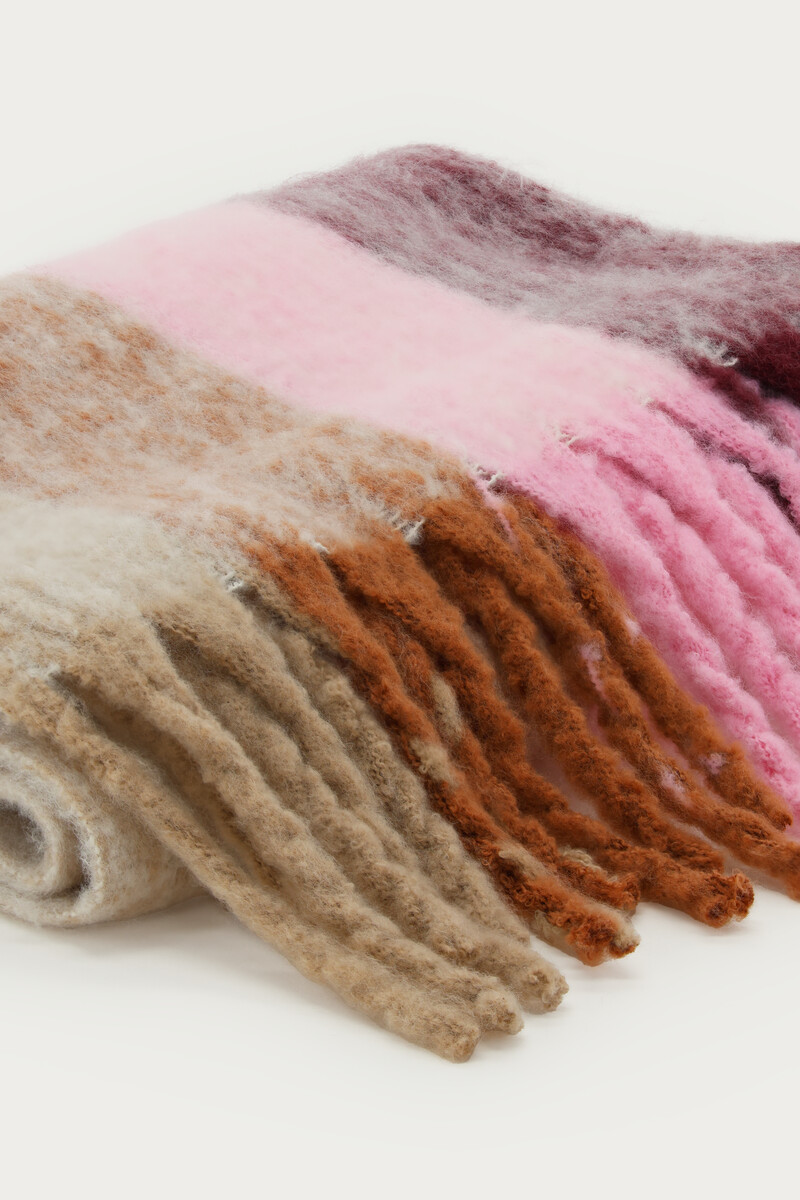 Pink & burgundy striped scarf | My Jewellery