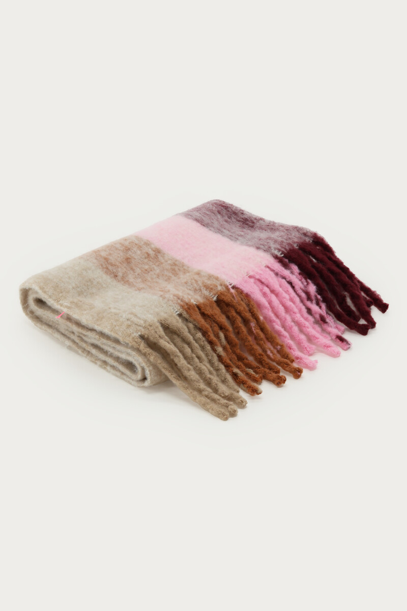Pink & burgundy striped scarf | My Jewellery