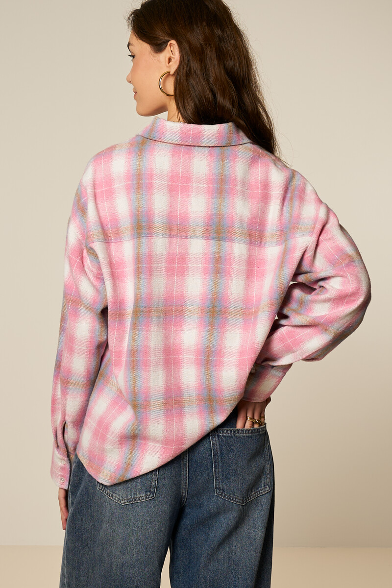 Pink plaid flannel blouse | My Jewellery
