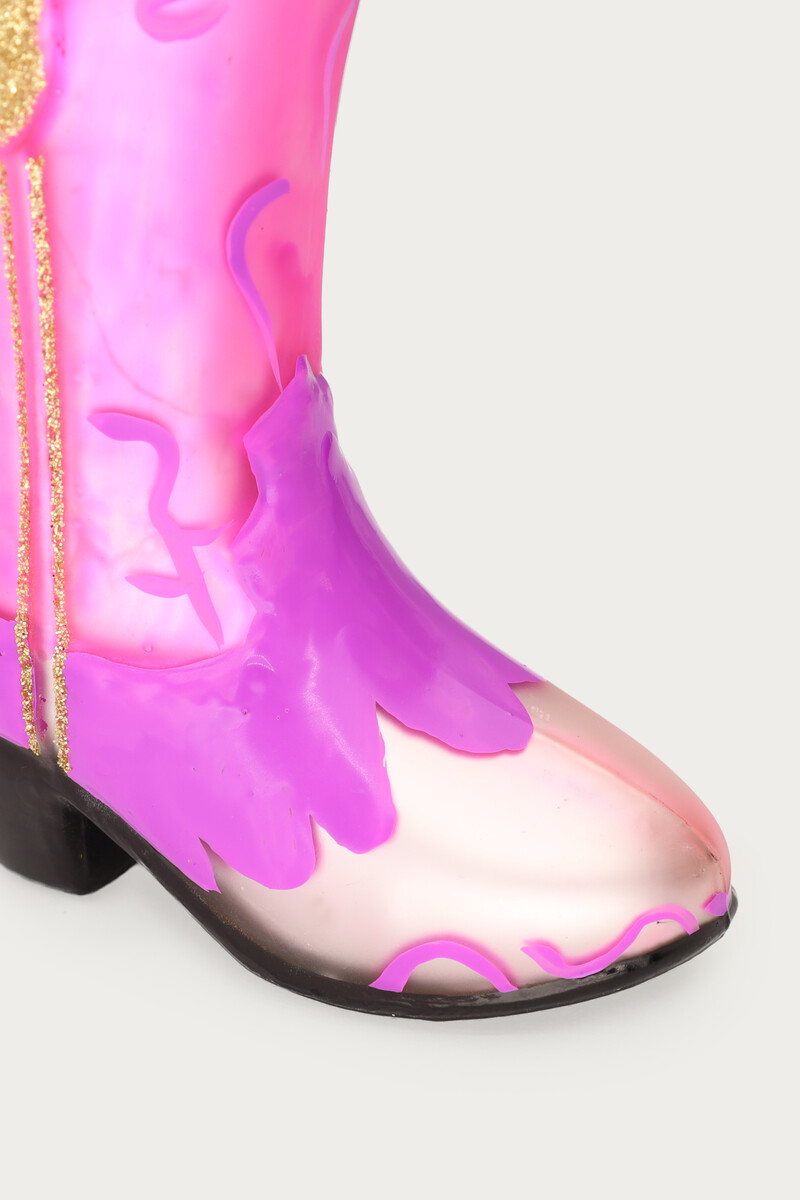 Pink Christmas ornament western boot | My Jewellery