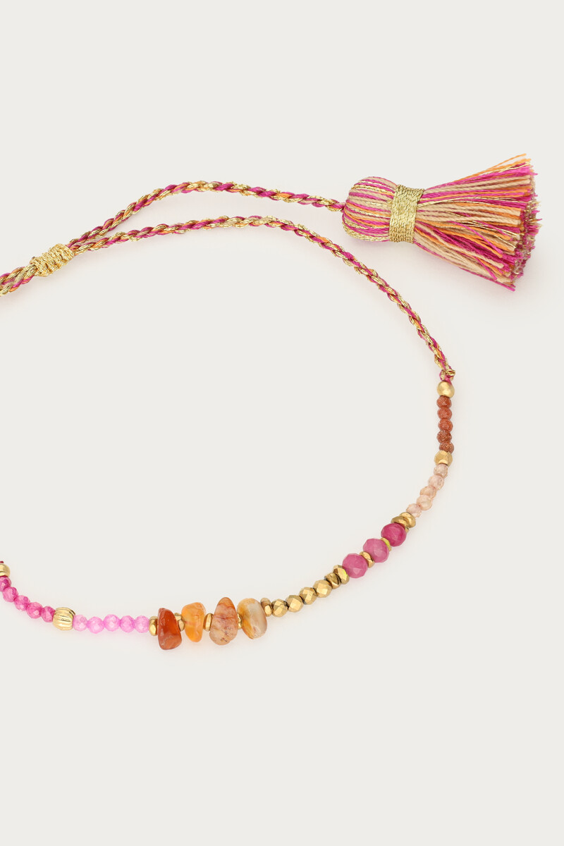 Pink cord bracelet with beads | My Jewellery