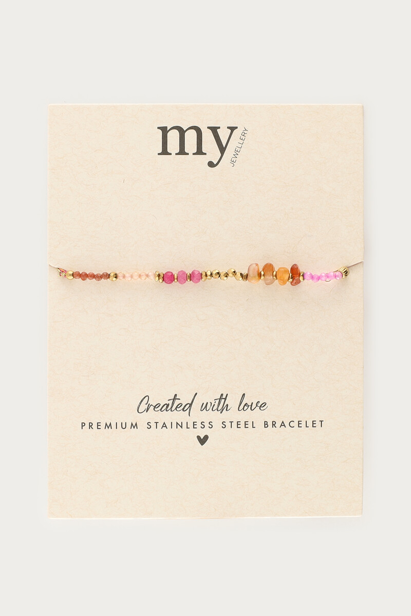 Pink cord bracelet with beads | My Jewellery