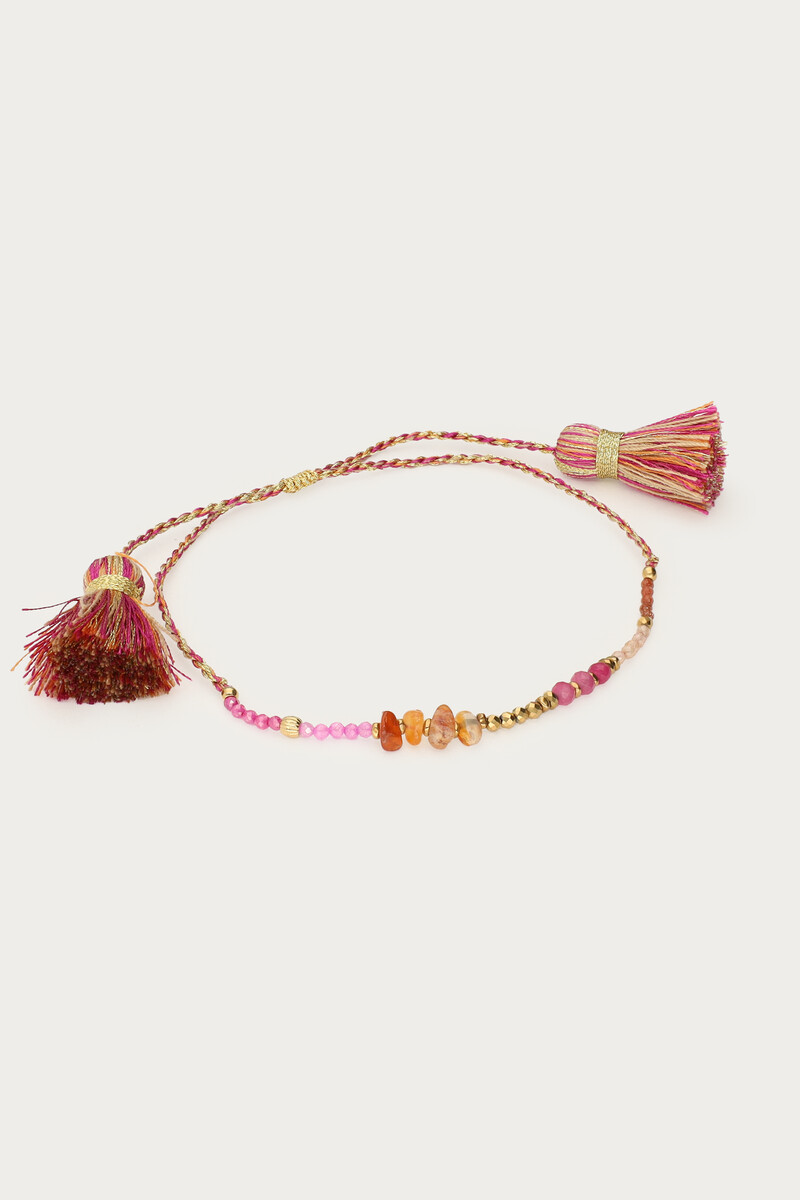 Pink cord bracelet with beads | My Jewellery