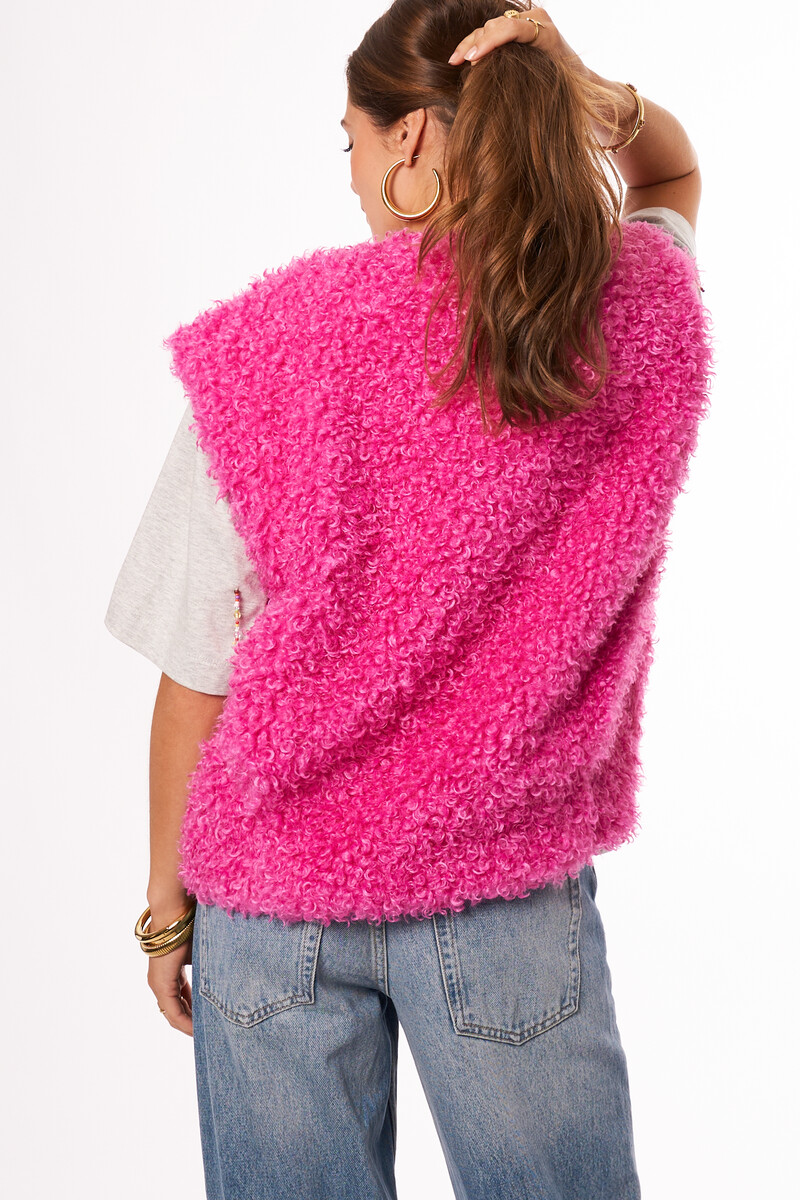 Pink gilet faux fur | My Jewellery