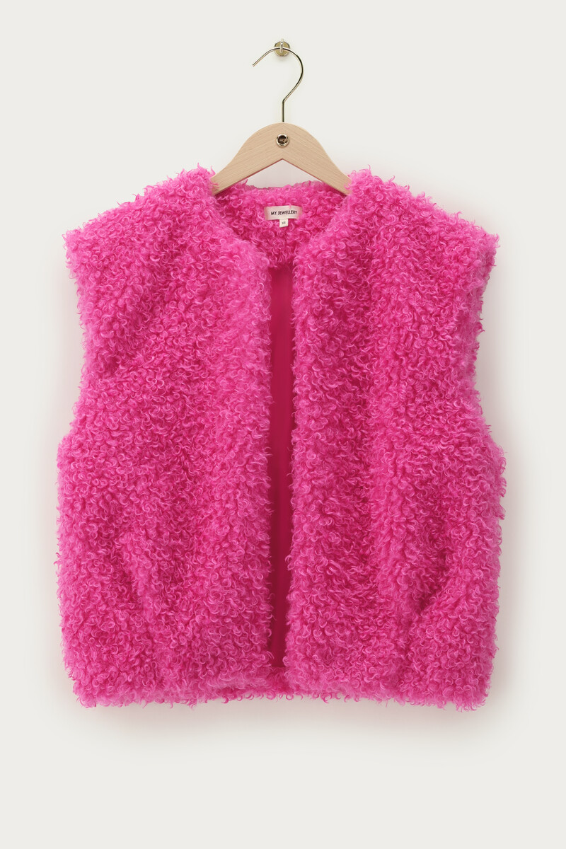 Pink gilet faux fur | My Jewellery