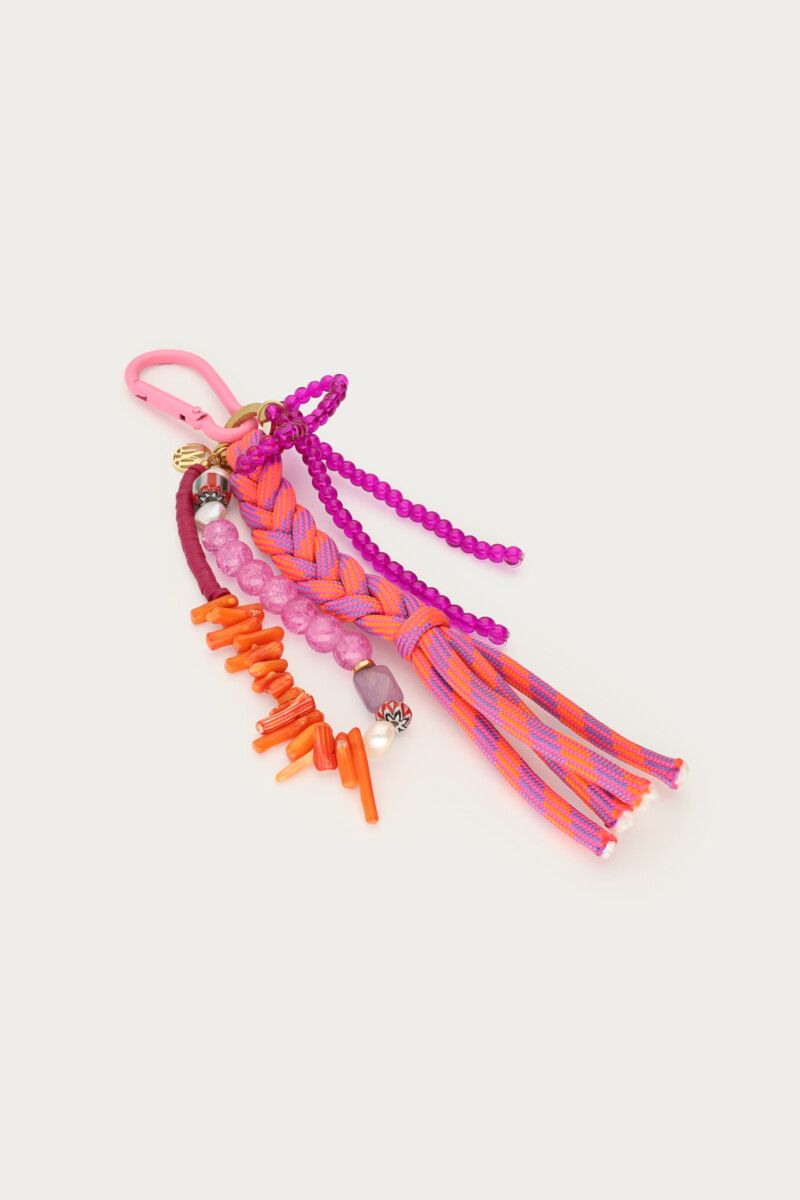 Pink key ring with beads | My Jewellery