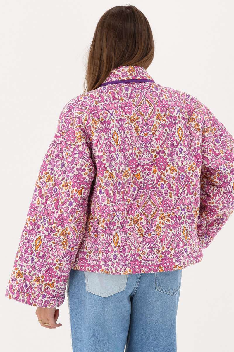 Pink kimono jacket with ikat floral print | My Jewellery
