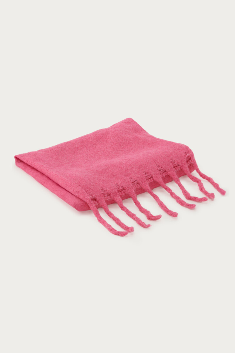 Pink knitted scarf with fringe | My Jewellery