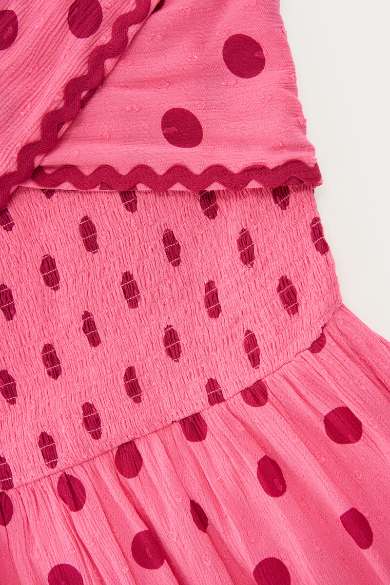 Pink polka dot maxi dress | My Jewellery