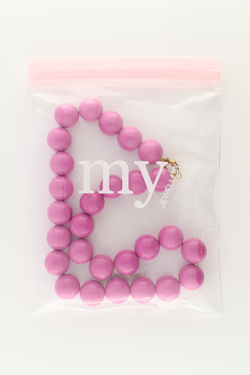 Pink necklace with chunky beads | My Jewellery