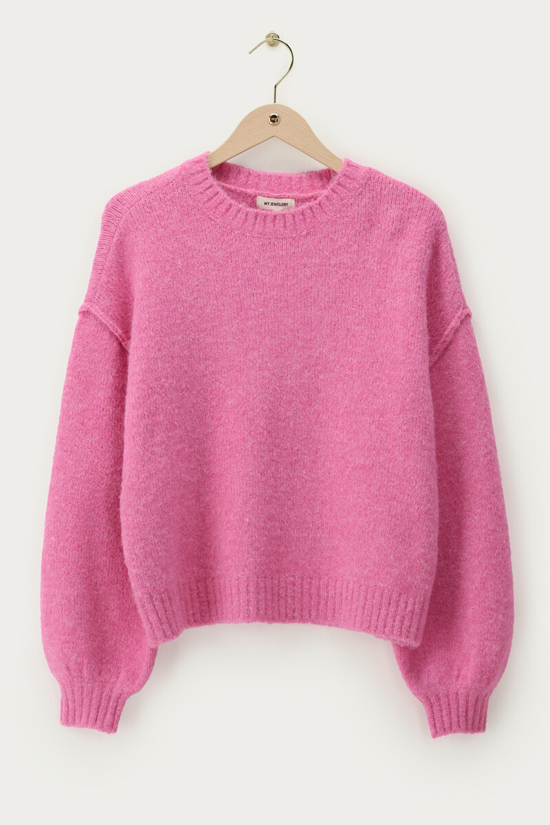 Pink oversized knitted sweater | My Jewellery