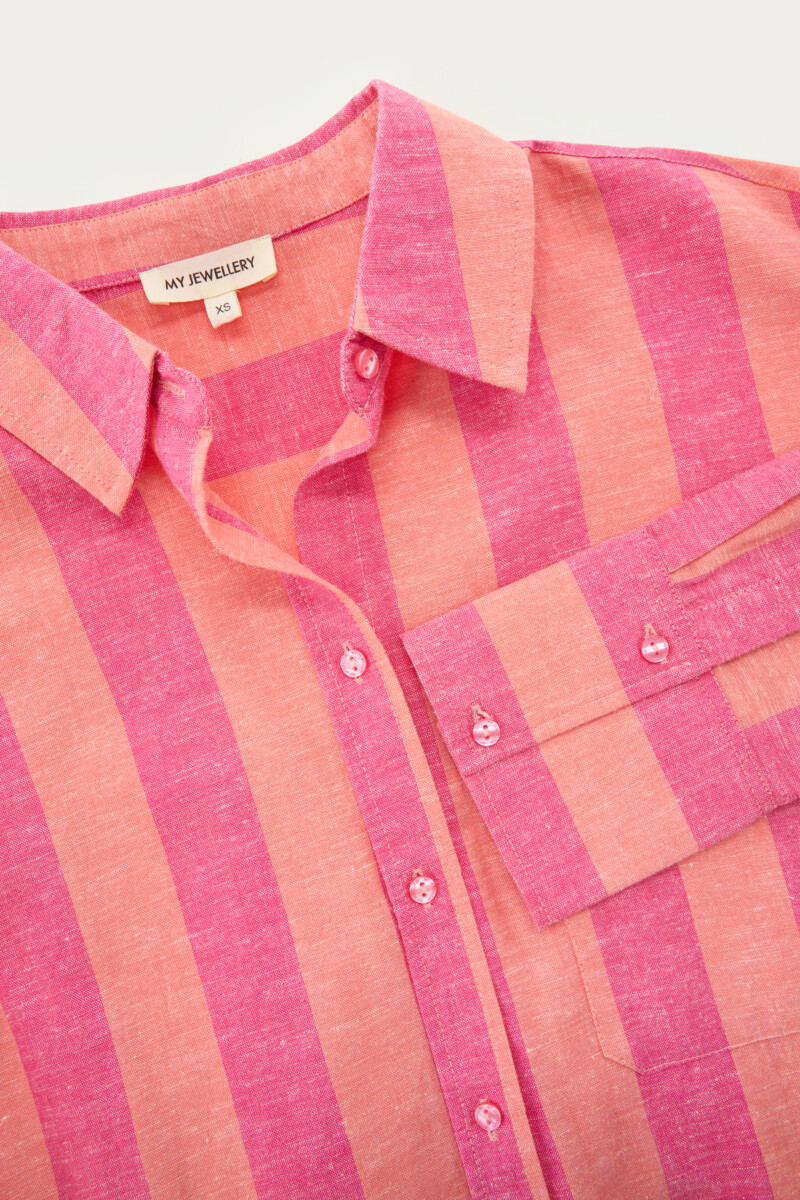 Pink oversized striped blouse | My Jewellery