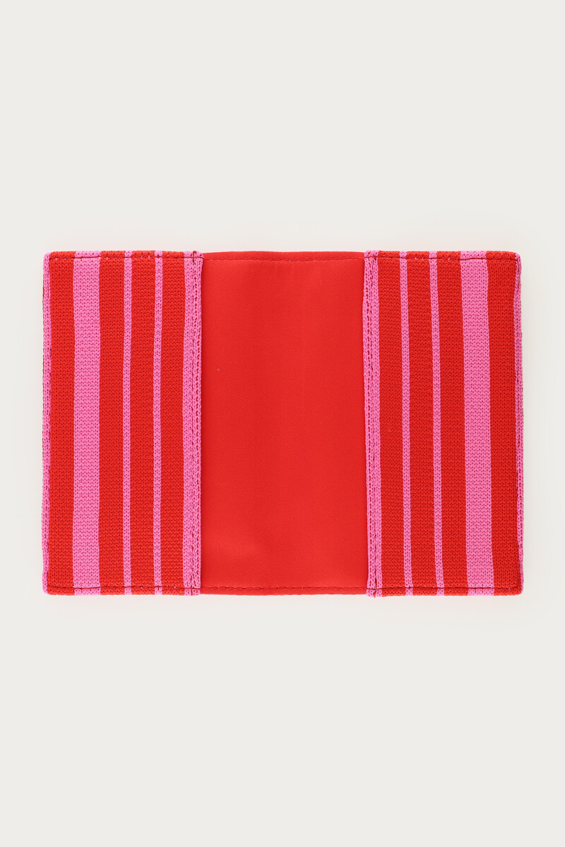 Pink passport cover with red stripes | My Jewellery