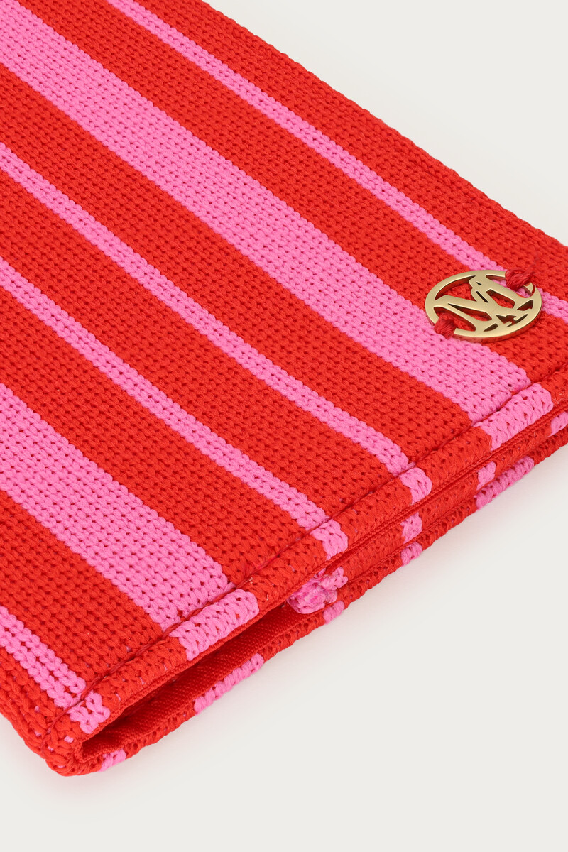 Pink passport cover with red stripes | My Jewellery