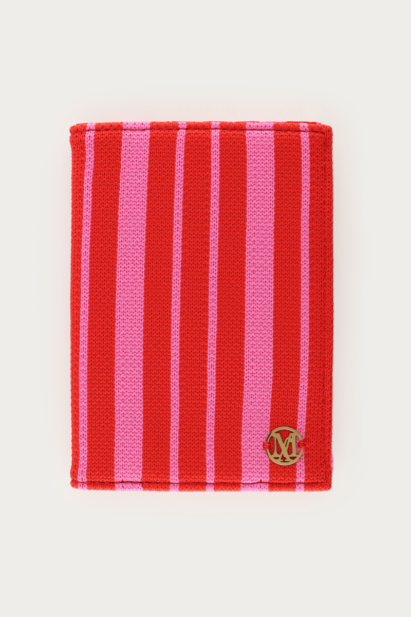 Pink passport cover with red stripes | My Jewellery