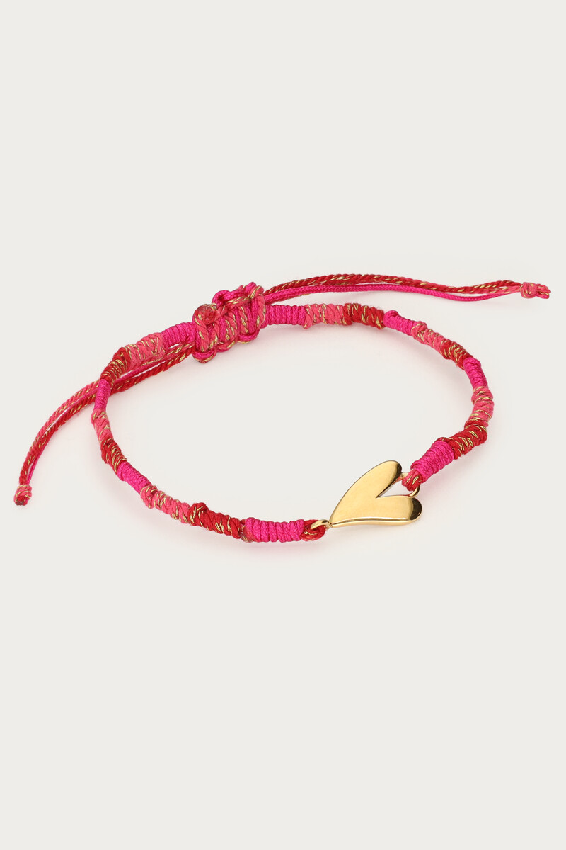 Pink rope bracelet with heart | My Jewellery