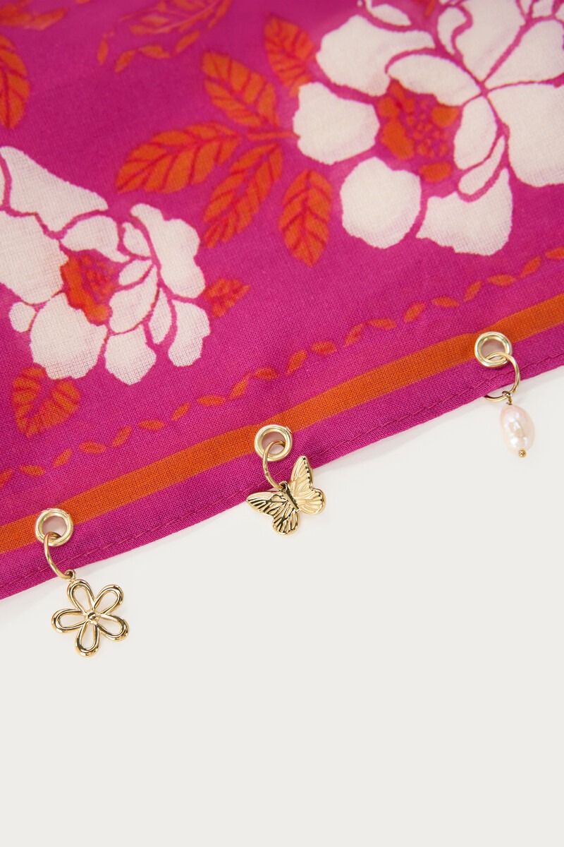 Pink scarf with charms | My Jewellery
