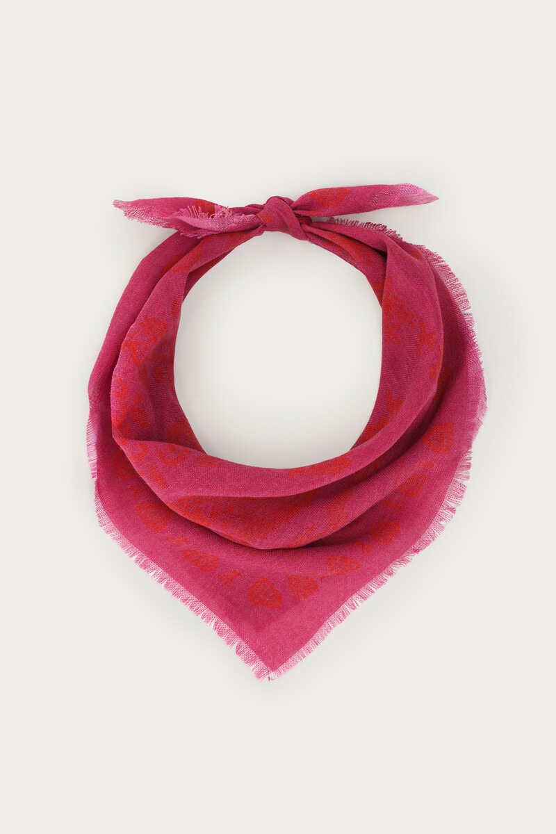 Pink scarf with red paisley print | My Jewellery