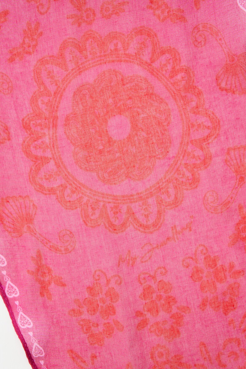 Pink scarf with red paisley print | My Jewellery
