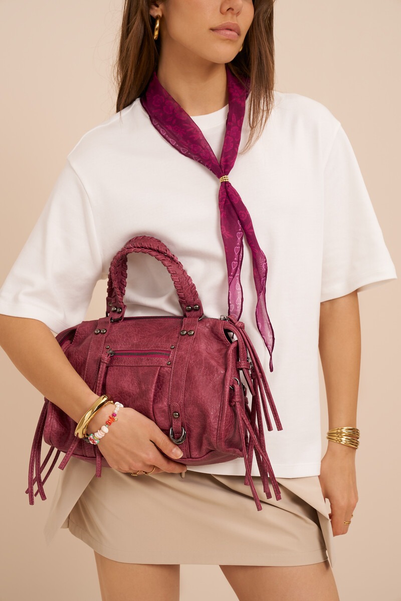 Roze kleine PU cargo tas