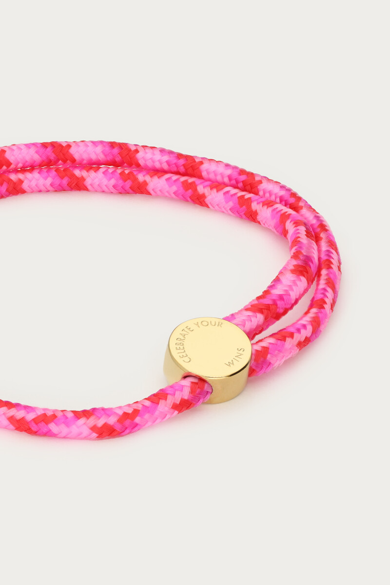 Pink sports bracelet with logo | My Jewellery