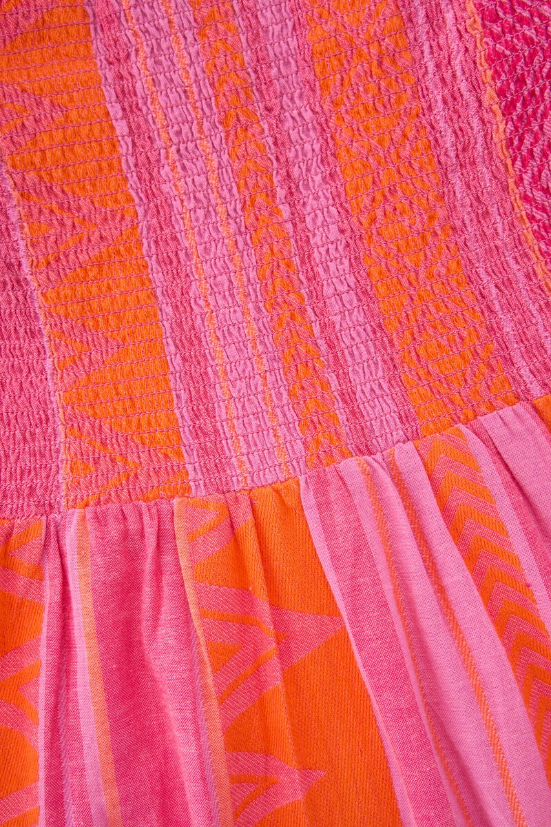 Pink strapless jacquard maxi dress | My Jewellery