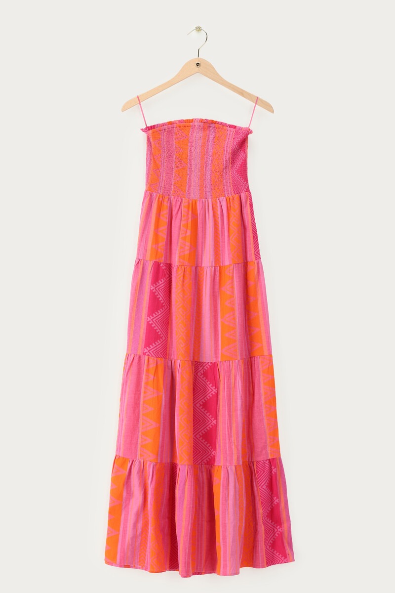 Pink strapless jacquard maxi dress | My Jewellery