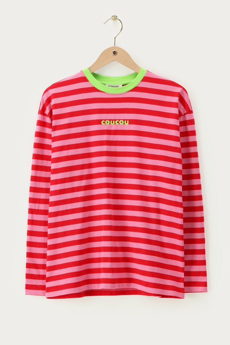Pink striped long-sleeve T-shirt "CouCou" | My Jewellery