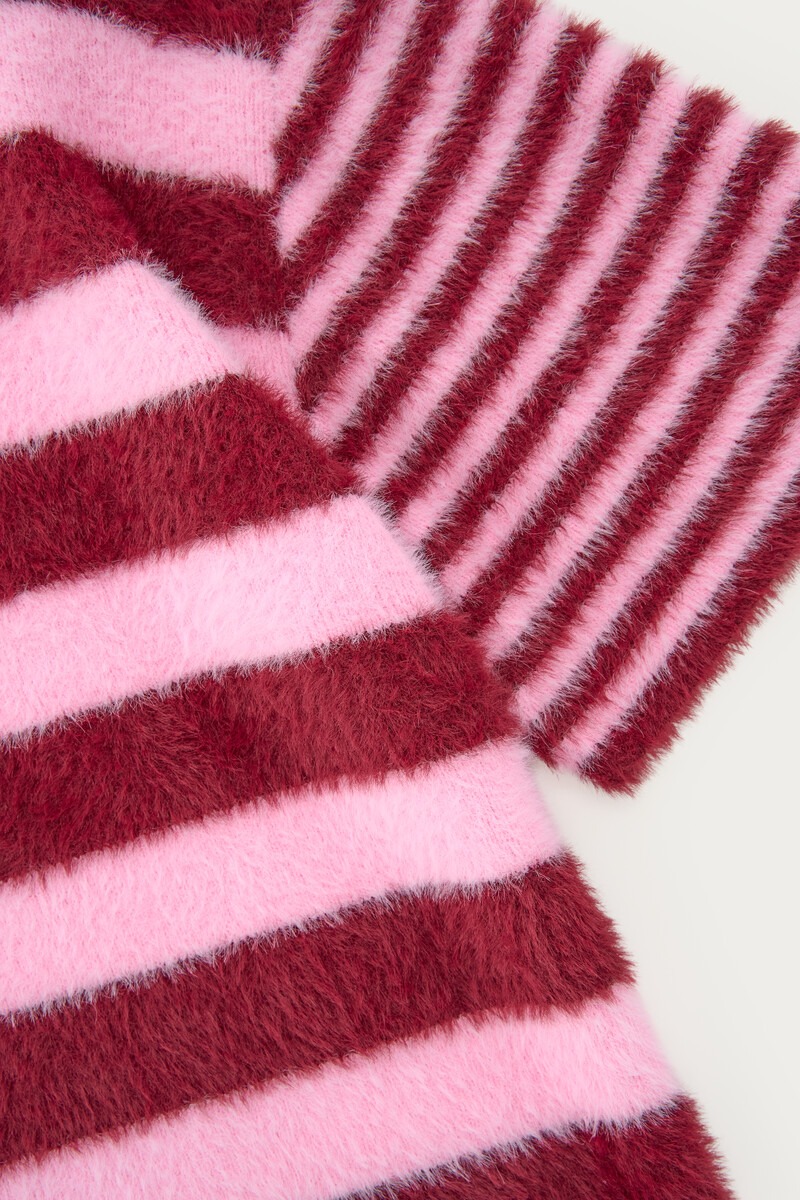 Pink striped sweater with short sleeves | My Jewellery