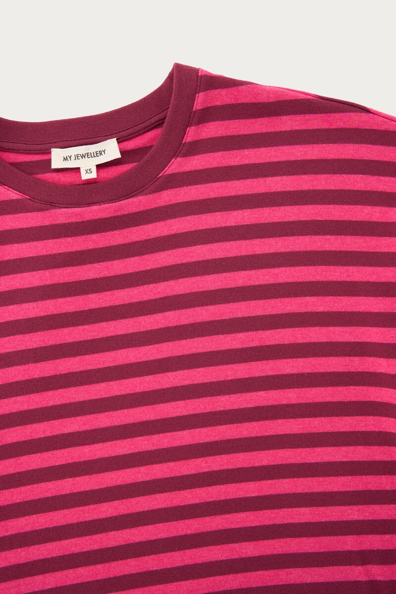 Pink striped T-shirt with long sleeves | My Jewellery