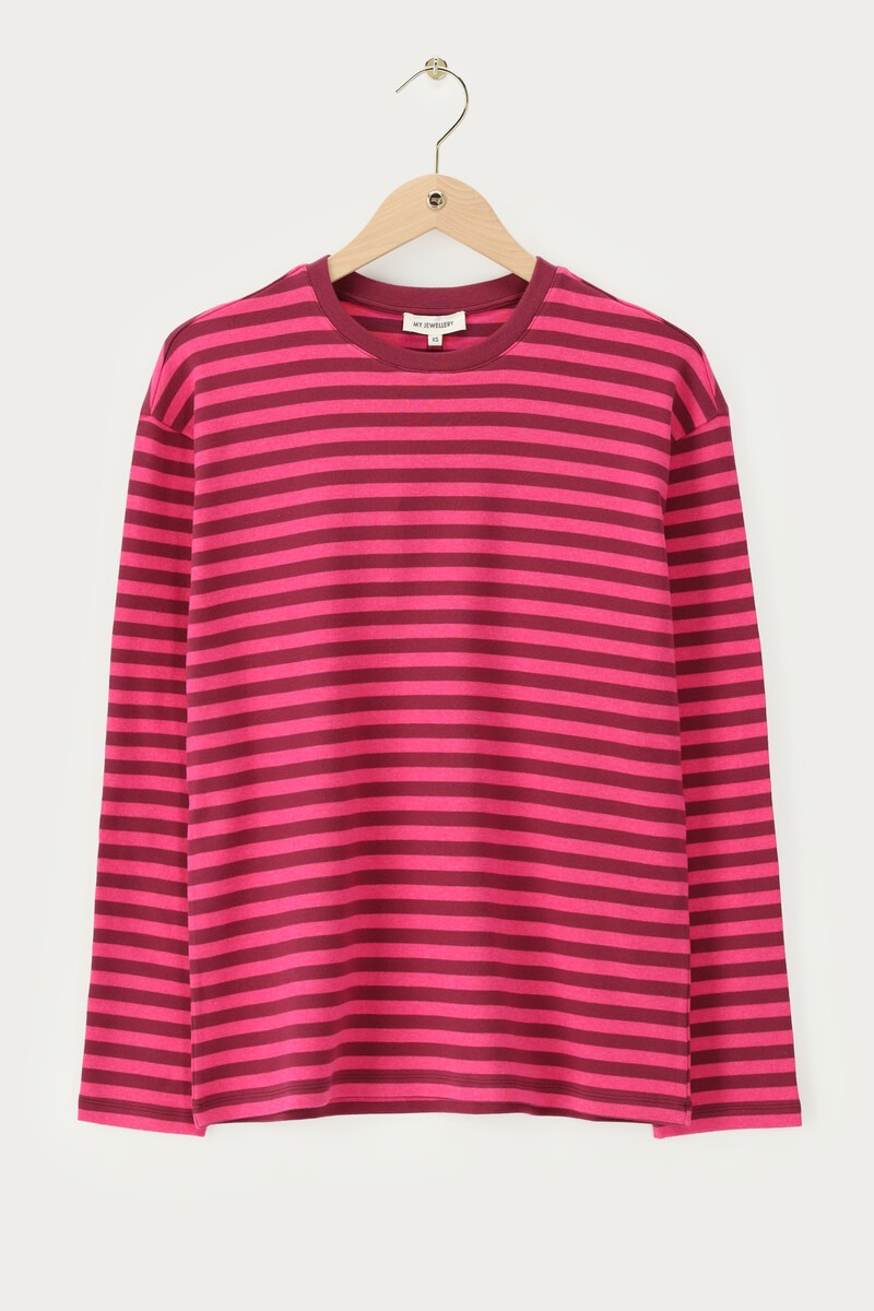 Pink striped T-shirt with long sleeves | My Jewellery