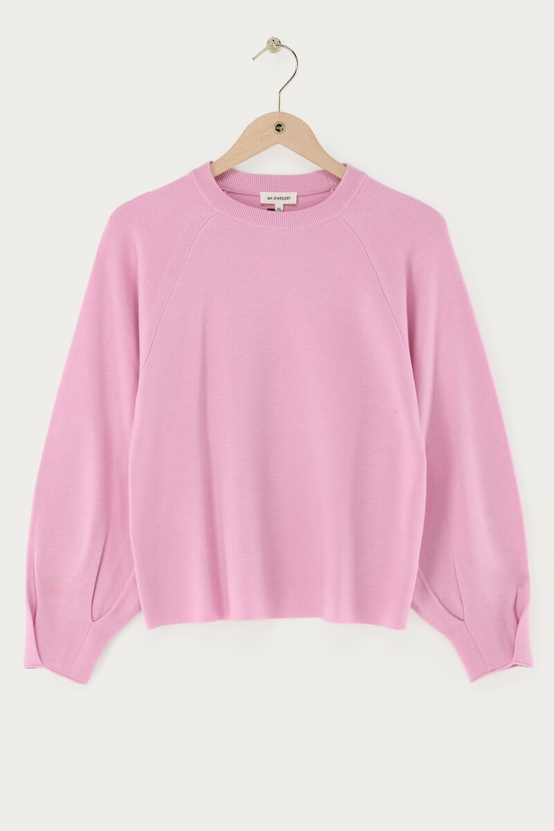 Pink sweater with barrel sleeves | My Jewellery