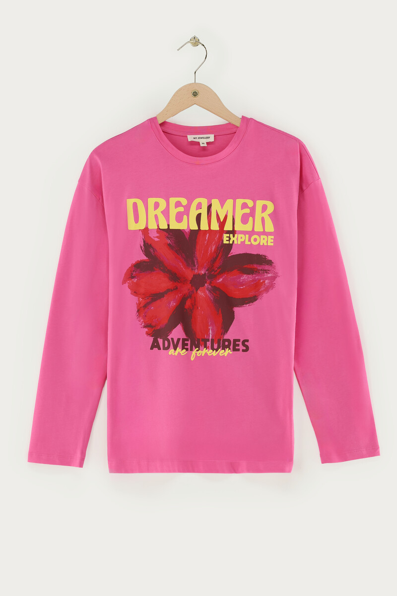 Pink long-sleeved T-shirt "Dreamers" | My Jewellery