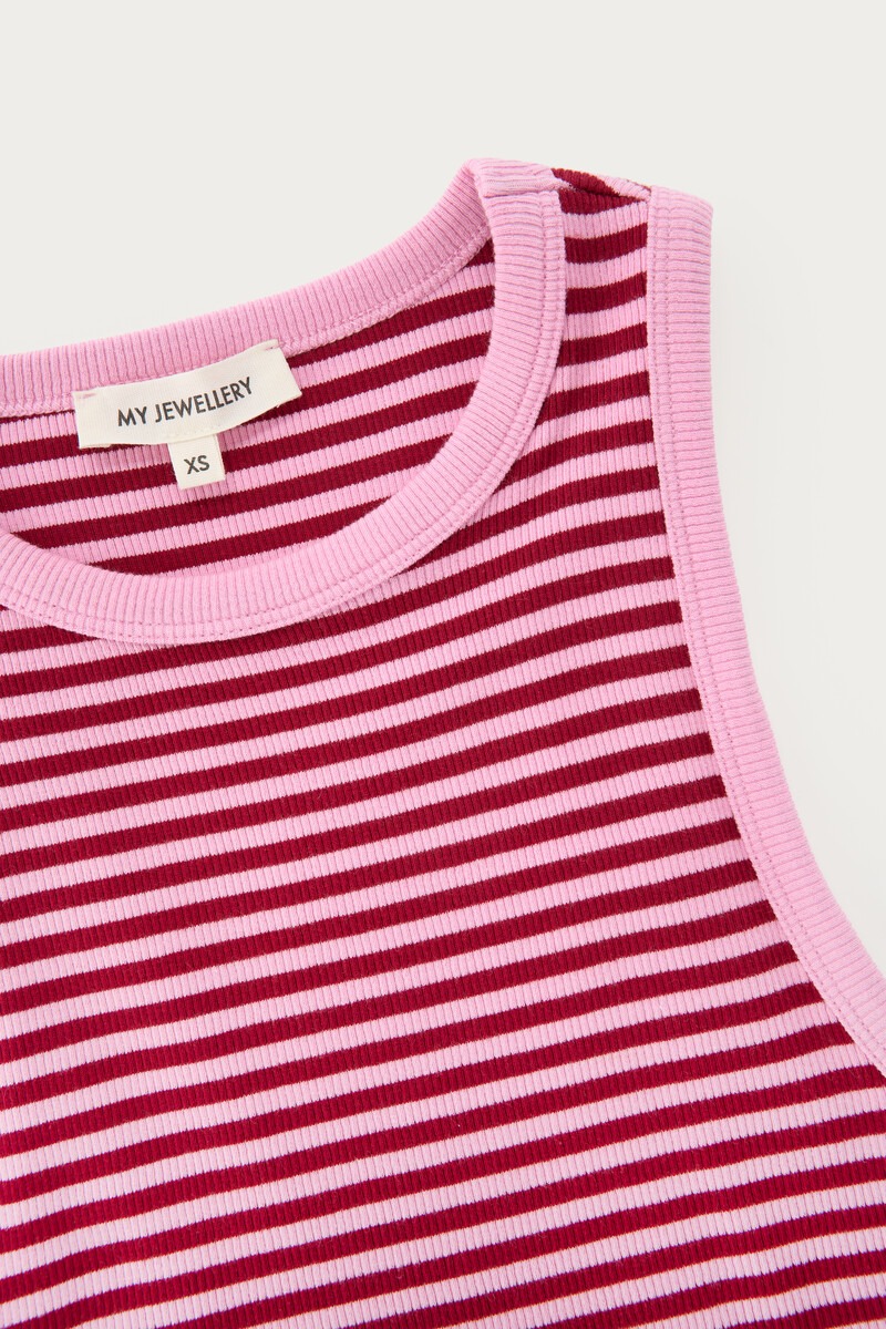 Pink tank top with stripes | My Jewellery