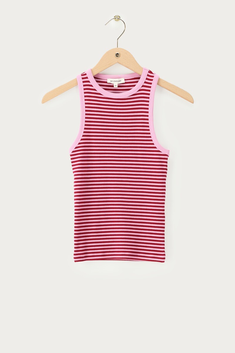 Pink tank top with stripes | My Jewellery